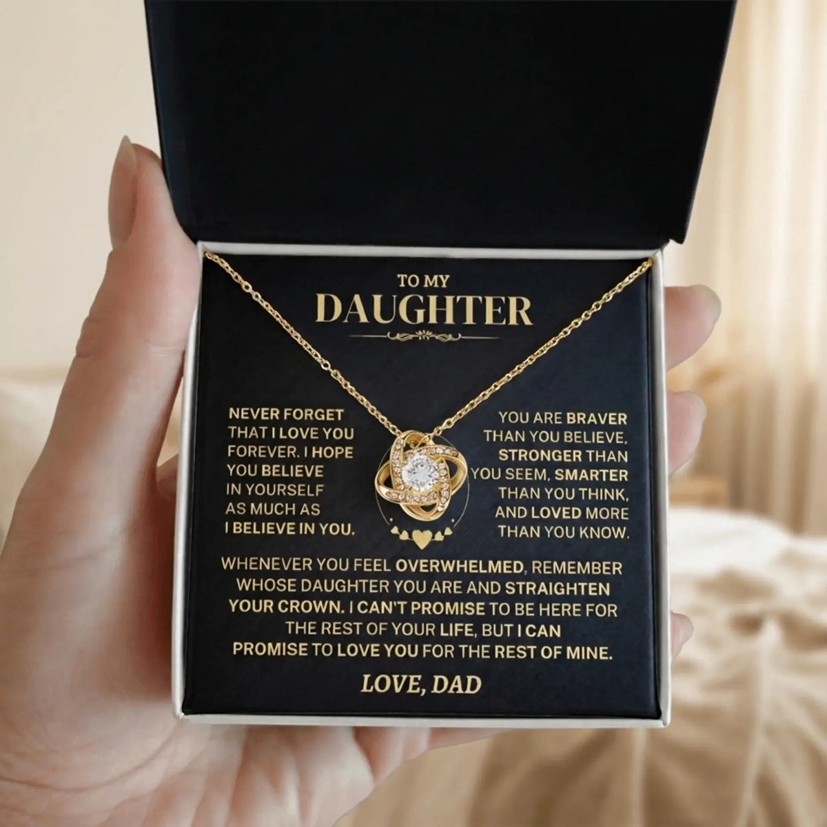 "To My Daughter" - Love Knot Necklace