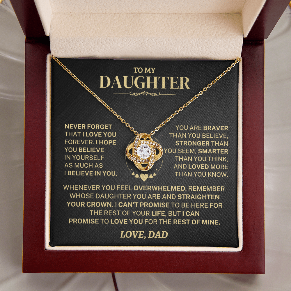 "To My Daughter" - Love Knot Necklace